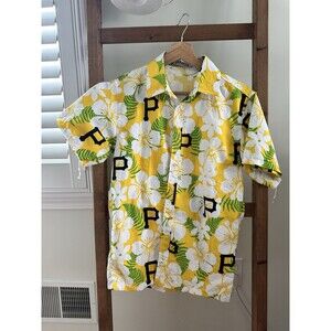 Pittsburgh Pirates Button Shirt Adult Small Floral Yellow SGA Paul Skenes